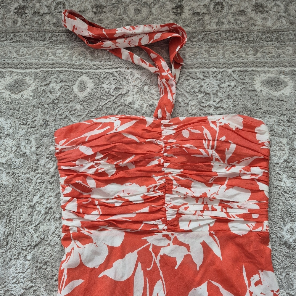 Le Chateau Women's Coral Floral Bridal Event Flowing Mini Dress Size Small - Picture 3 of 6